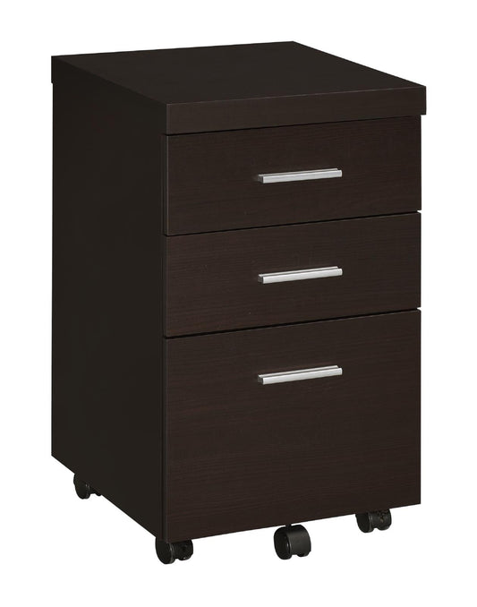 Skeena - Skeena 3-drawer Mobile Storage Cabinet Cappuccino