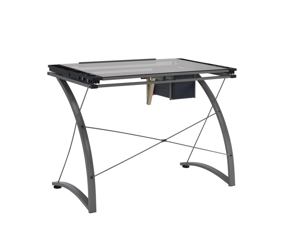 Melo - Melo Drafting Desk with 3-drawer Champagne