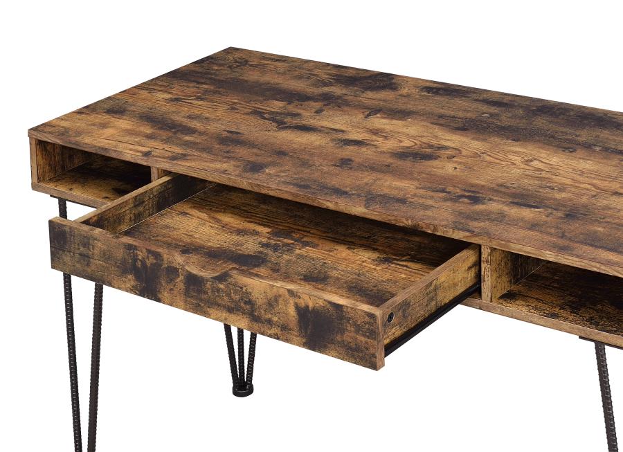 Olvera - Olvera 1-drawer Writing Desk Antique Nutmeg and Dark Bronze