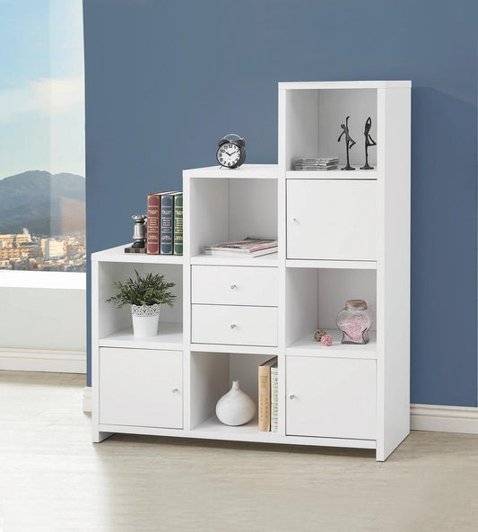 Spencer - Spencer Bookcase with Cube Storage Compartments White
