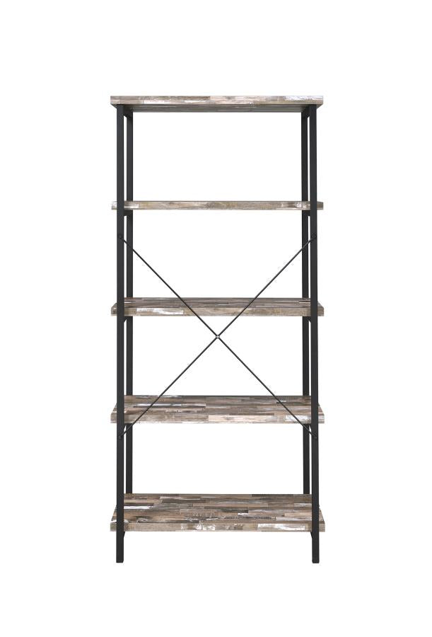 Kemper - Kemper 4-shelf Bookcase Salvaged Cabin and Black