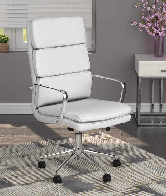 Ximena - Ximena High Back Upholstered Office Chair White