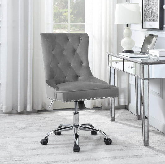 Torrance - Torrance Tufted Back Office Chair Grey and Chrome
