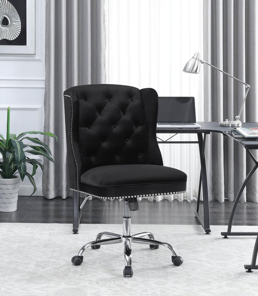 Julius - Julius Upholstered Tufted Office Chair Black and Chrome
