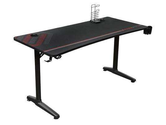 Tarnov - Tarnov Rectangular Metal Gaming Desk with USB Ports Black