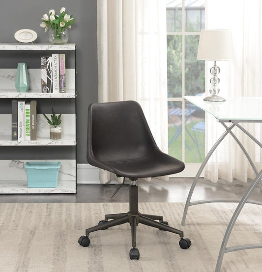 Carnell - Carnell Adjustable Height Office Chair with Casters Brown and Rustic Taupe