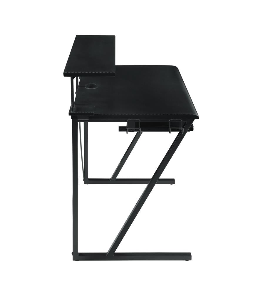 Wedalia - Tech Spec Tech Spec Gaming Desk with Cup Holder Gunmetal