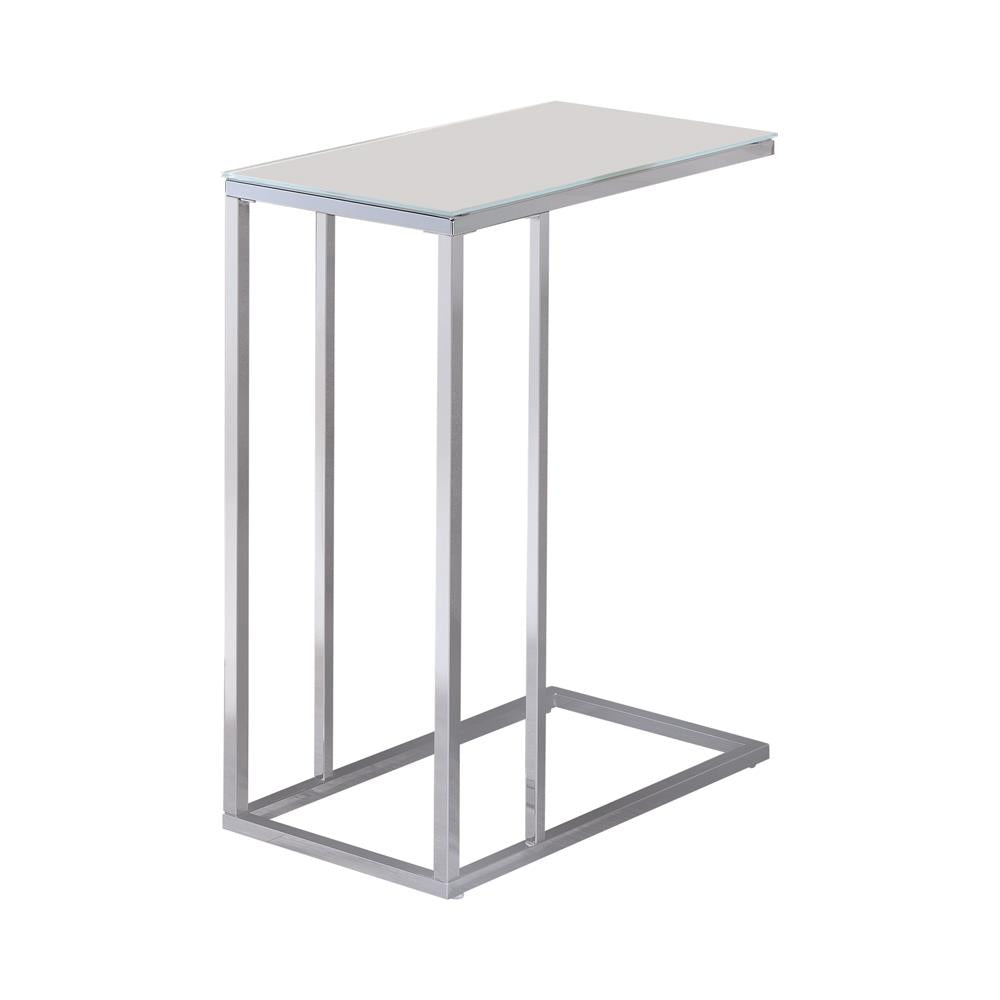 Stella - Stella Glass Top Accent Table Chrome and White