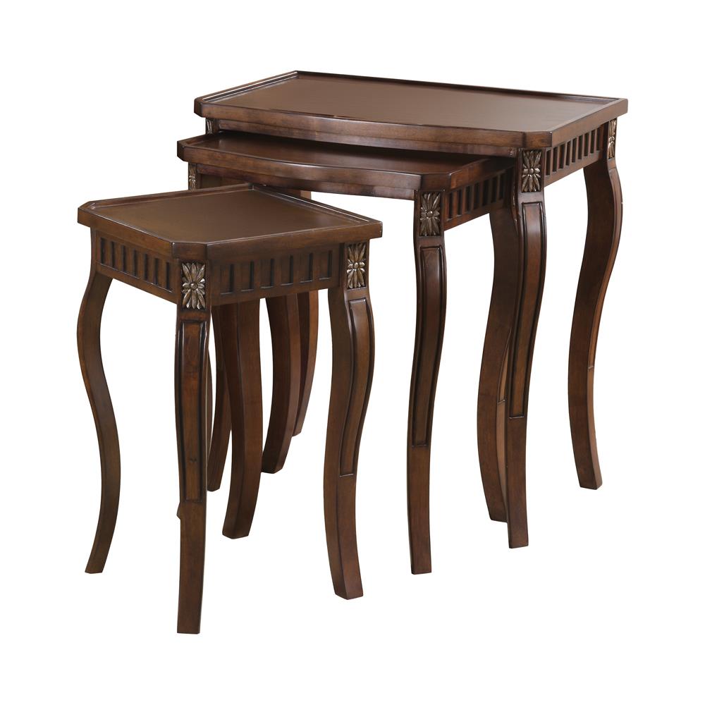 Daphne - Daphne 3-piece Curved Leg Nesting Tables Warm Brown