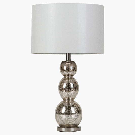 Mineta - Mineta Drum Shade Table Lamp White and Antique Silver