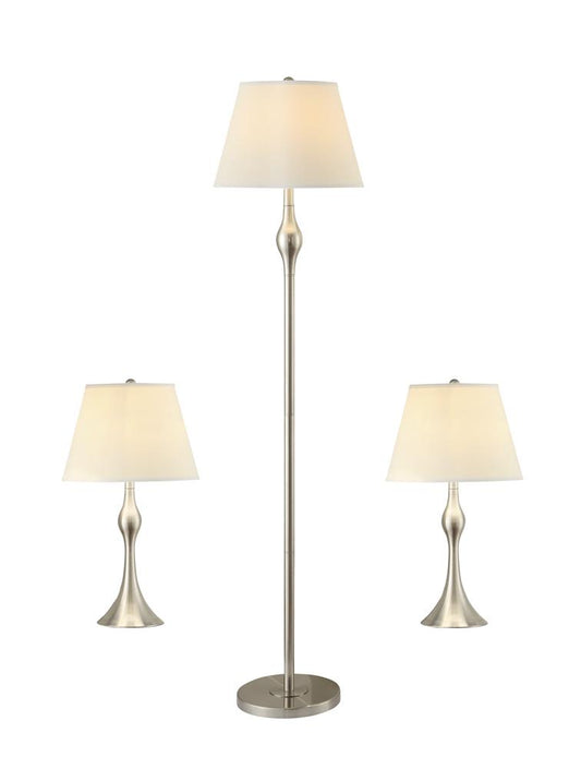 Griffin - Griffin 3-piece Slender Lamp Set Brushed Nickel