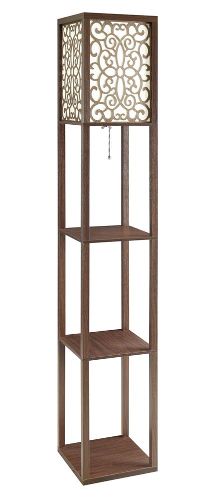 Macchino - Macchino Square Floor Lamp with 3 Shelves Cappuccino