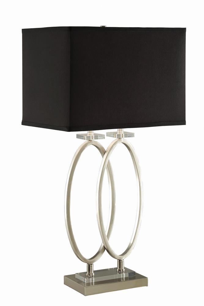 Izuku - Izuku Rectangular Shade Table Lamp Black and Brushed Nickel