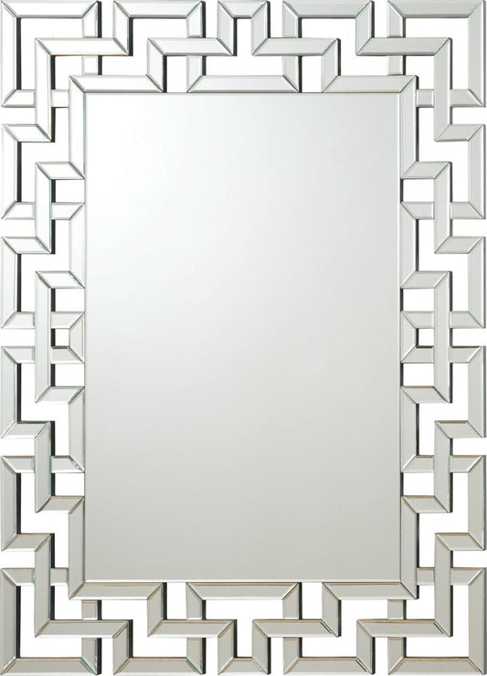 Forman - Forman Interlocking Greek Frameless Wall Mirror Silver