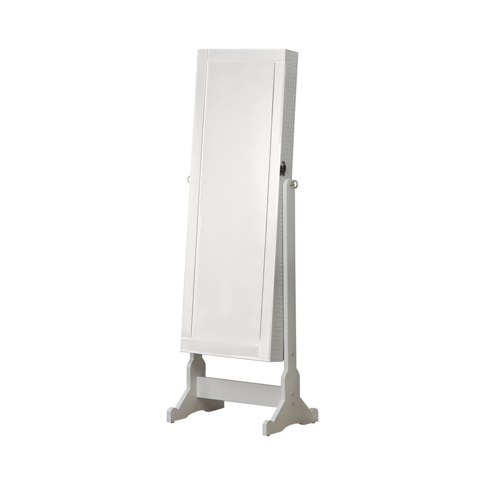 Zayas - Zayas Storage Jewelry Cheval Mirror White