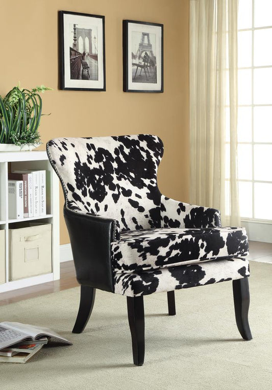 Trea - Trea Cowhide Print Accent Chair Black and White