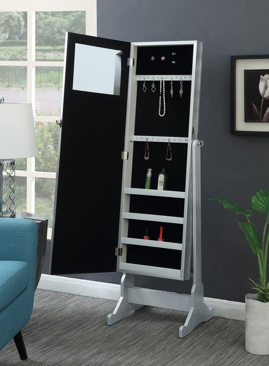 Elle - Elle Jewelry Cheval Mirror with Crytal Trim Silver