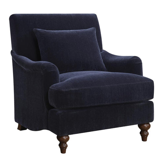 Frodo - Frodo Upholstered Accent Chair with Turned Legs Midnight Blue