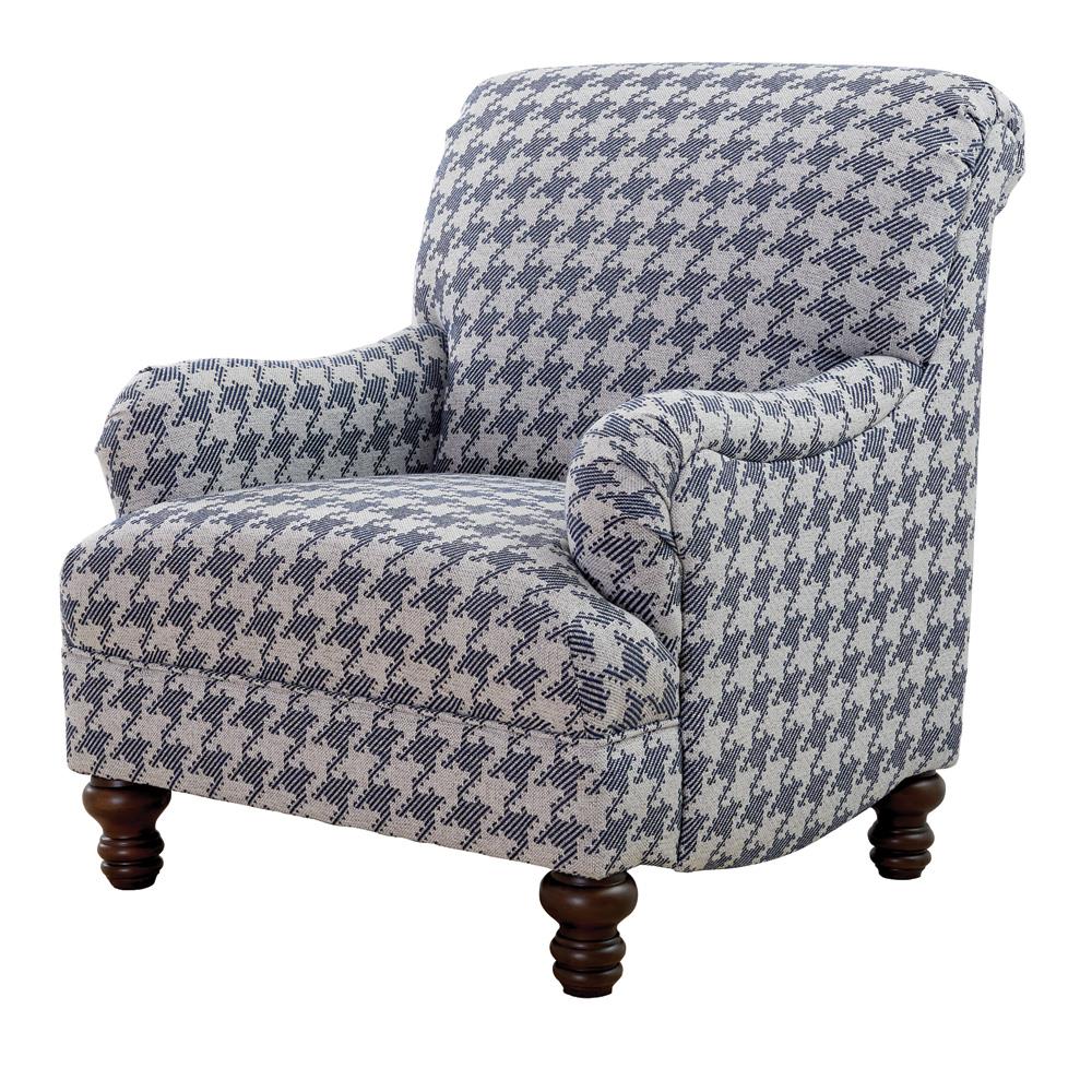 Glenn - Glenn Recessed Arms Accent Chair Blue