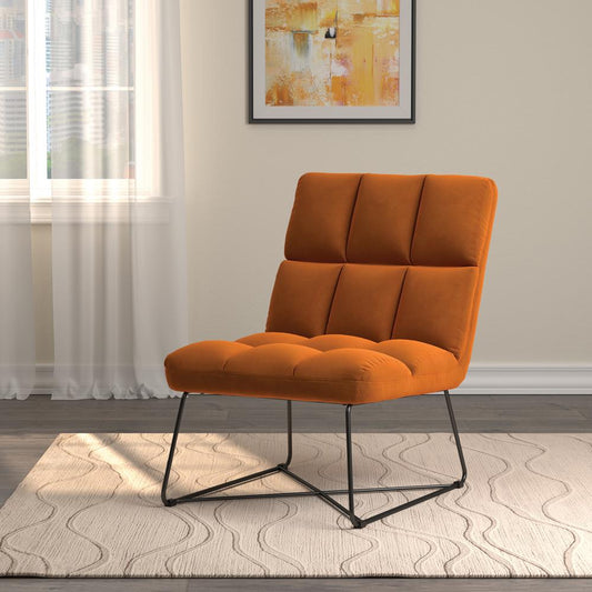 Lux - Lux Armless Upholstered Accent Chair Burnt Orange