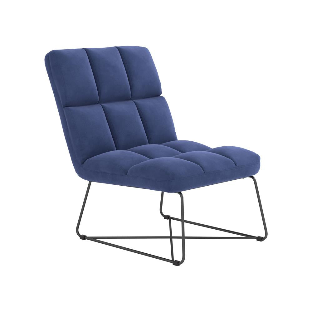 Lux - Lux Armless Upholstered Accent Chair Midnight Blue