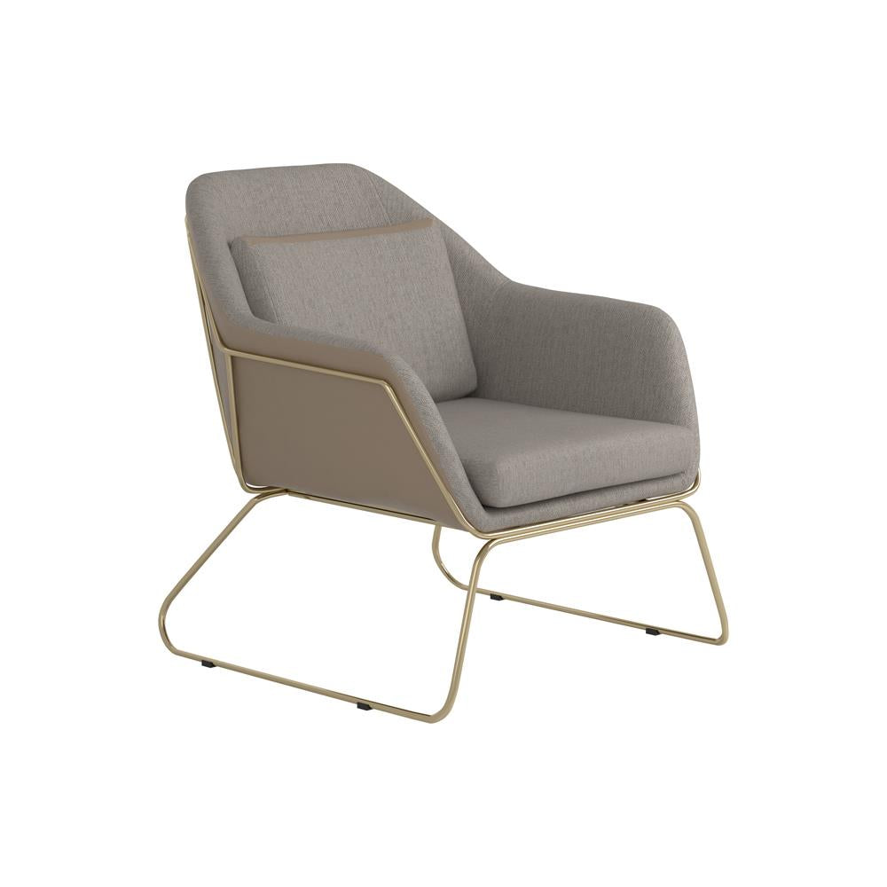 Cody - Cody Metal Sled Leg Accent Chair Beige