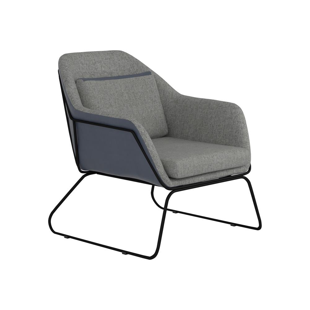 Cody - Cody Metal Sled Leg Accent Chair Grey and Blue