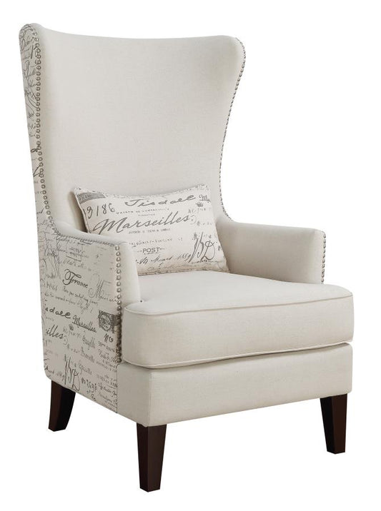 Pippin - Pippin Curved Arm High Back Accent Chair Cream