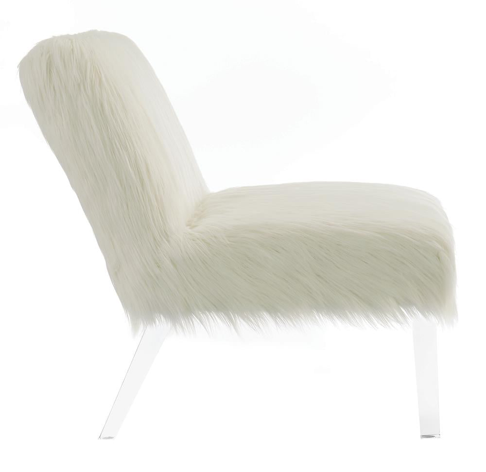 Chandler - Faux Sheepskin Upholstered Accent Chair White