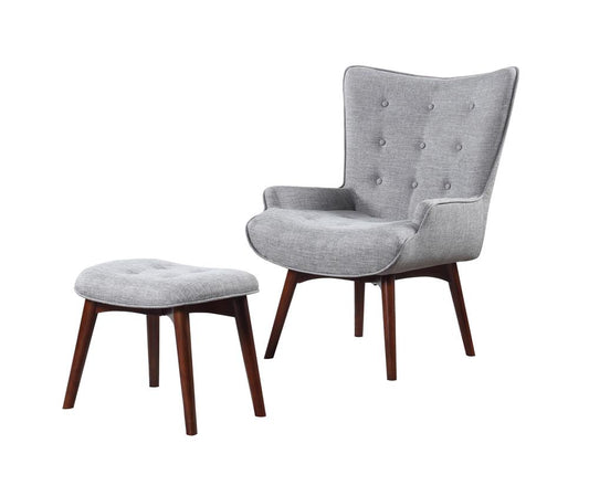 Willow - Willow Upholstered Accent Chair with Ottoman Grey and Brown