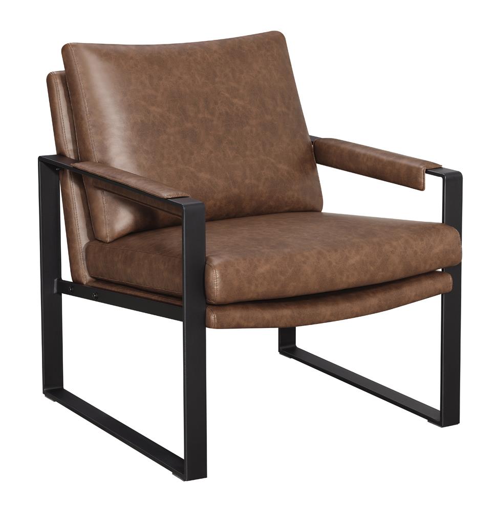 Rosalind - Rosalind Upholstered Accent Chair with Removable Cushion Umber Brown and Gunmetal