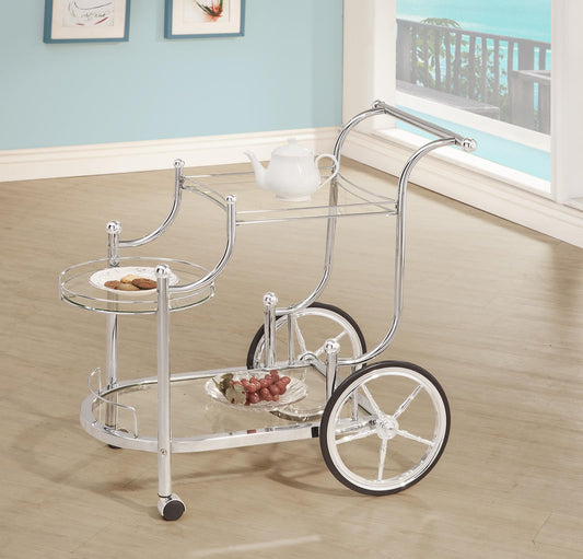 Sarandon - Sarandon 3-tier Serving Cart Chrome and Clear