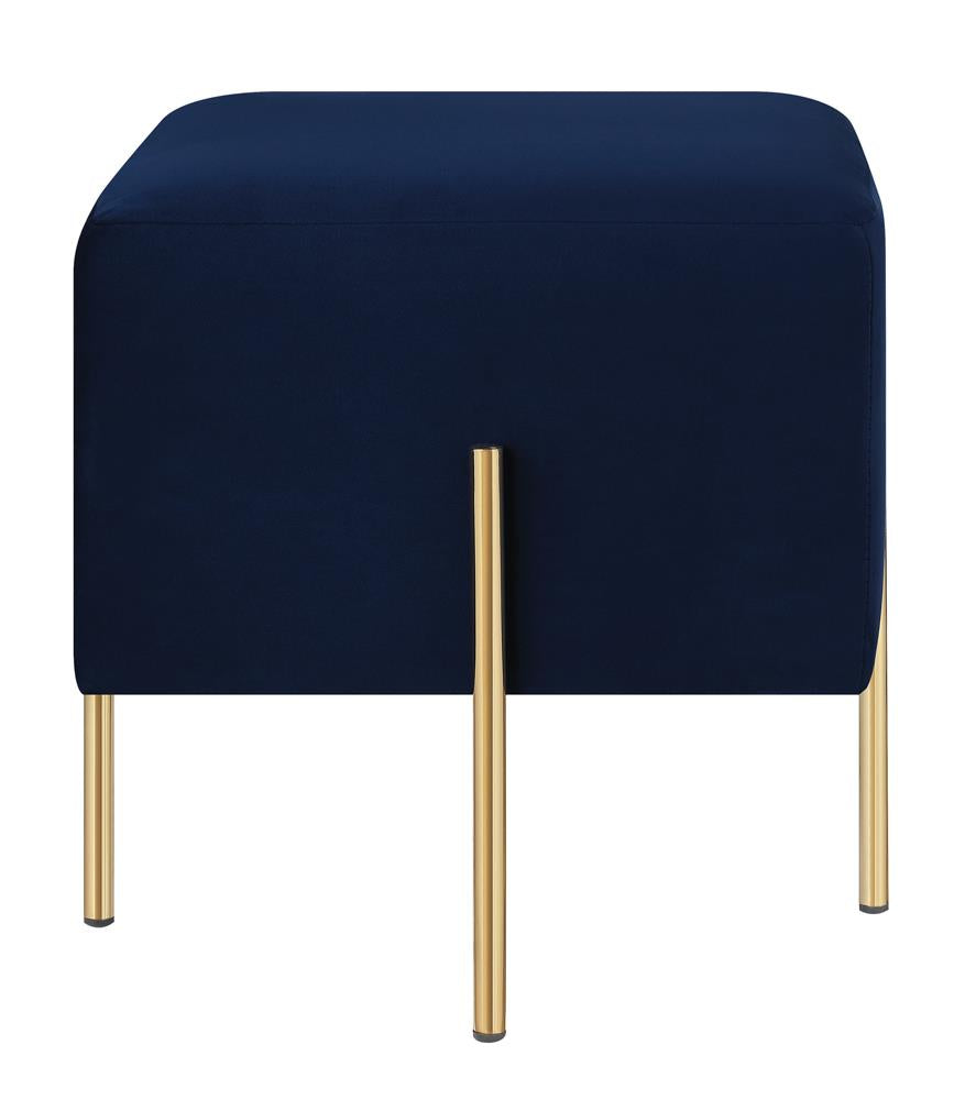 Leonardo - Square Upholstered Ottoman Blue