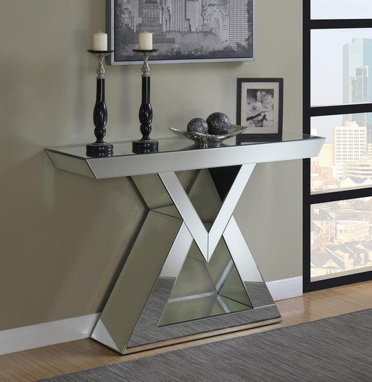 Cerecita - Cerecita Console Table with Triangle Base Clear Mirror