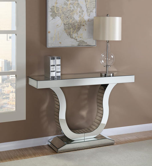 Saanvi - Saanvi Console Table with U-shaped Base Clear Mirror