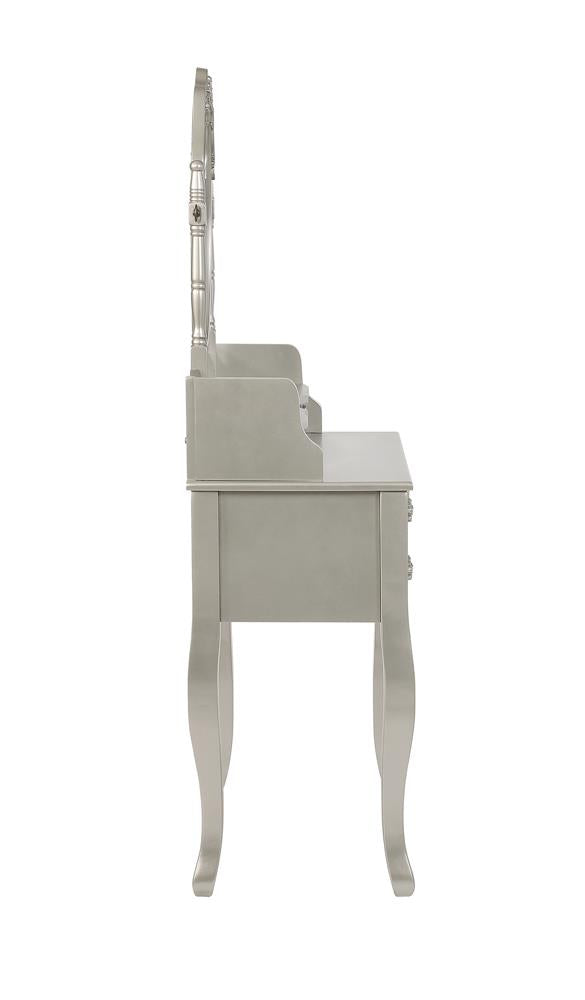 Sabrina - Sabrina 2-piece Vanity Set Metallic Silver and White