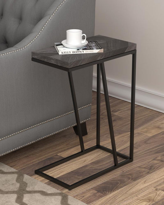 Sergio - Sergio Chevron Rectangular Accent Table Rustic Grey