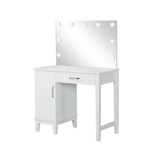 Elijah - Elijah Vanity Set with LED Lights White and Dark Grey