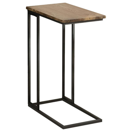 Rudy - Rudy Snack Table with Power Outlet Gunmetal and Antique Brown