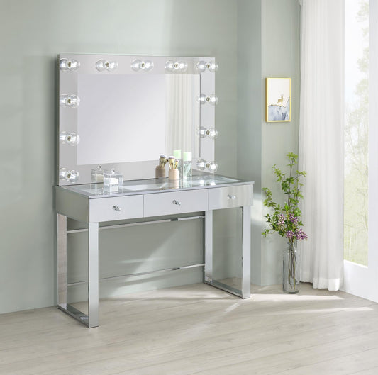 Umbridge - Umbridge 3-drawer Vanity with Lighting Chrome and White