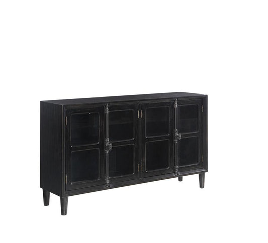 Mapleton - Mapleton 4-door Accent Cabinet Black