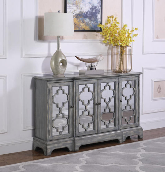Erigeron - Erigeron 4-door Accent Cabinet Grey