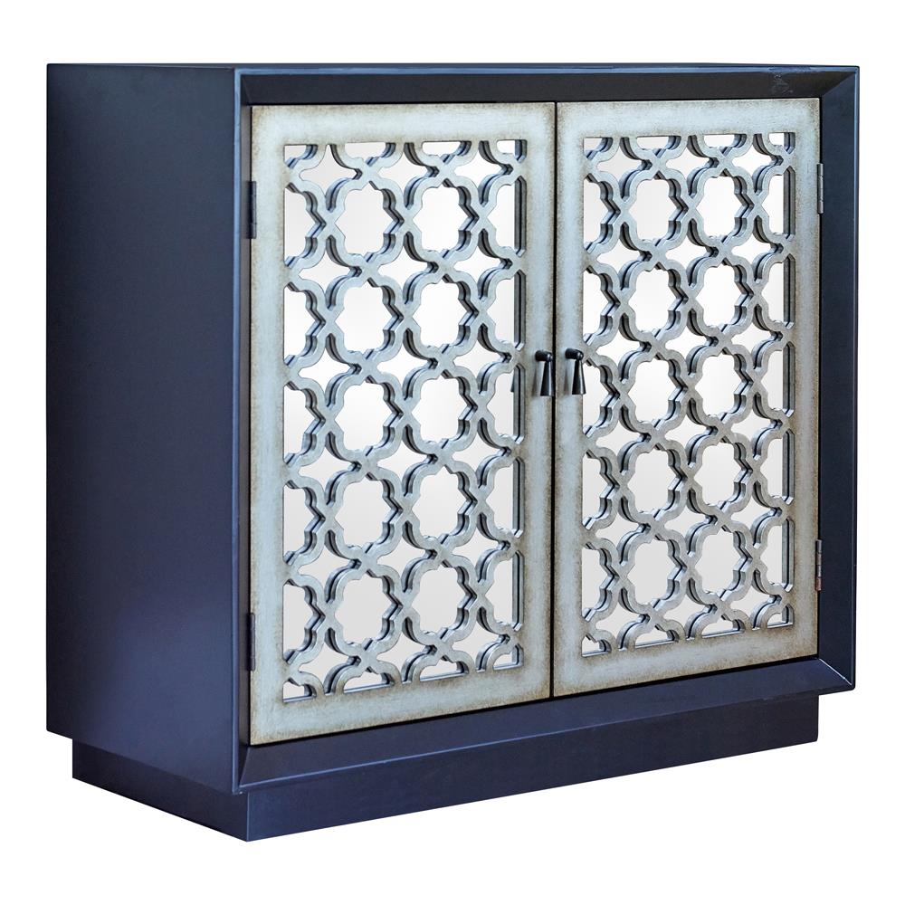 Cailean - Cailean 2-door Accent Cabinet with Lattice Pattern Black