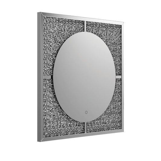 Theresa - Theresa LED Wall Mirror Silver and Black