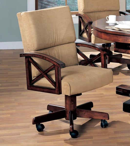 Marietta - Marietta Upholstered Game Chair Tobacco and Tan