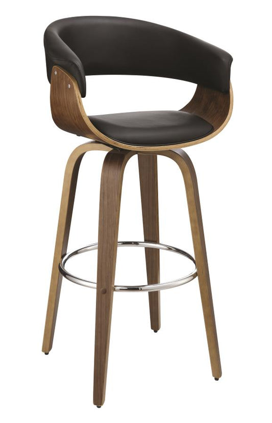 Zion - Zion Upholstered Swivel Bar Stool Walnut and Black