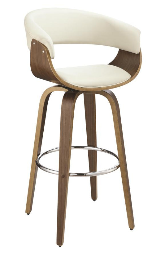Zion - Zion Upholstered Swivel Bar Stool Walnut and Ecru