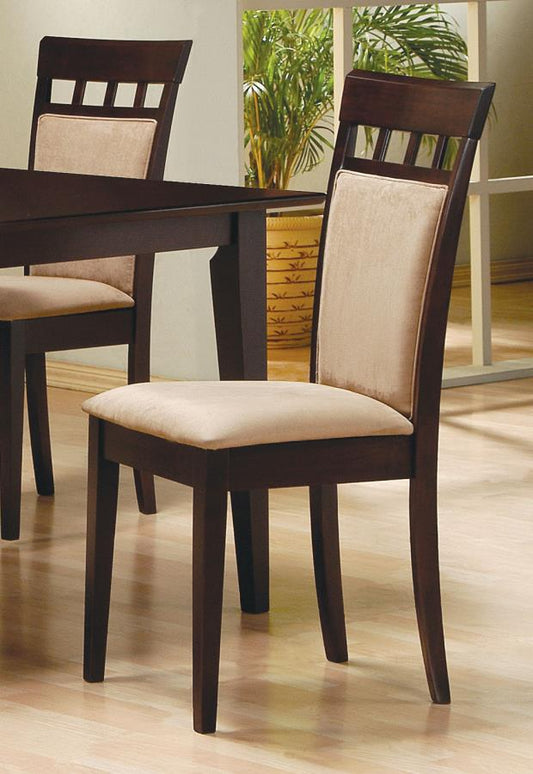 Gabriel - Gabriel Upholstered Side Chairs Cappuccino and Tan (Set of 2)