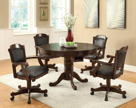 Turk - Turk 3-in-1 Round Pedestal Game Table Tobacco