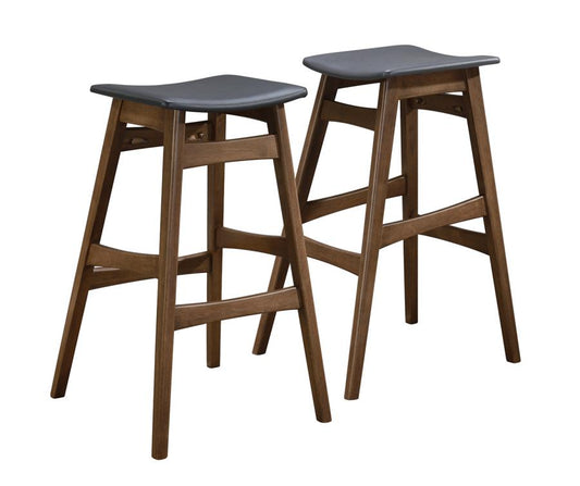 Finnick - Finnick Tapered Legs Bar Stools Dark Grey and Walnut (Set of 2)